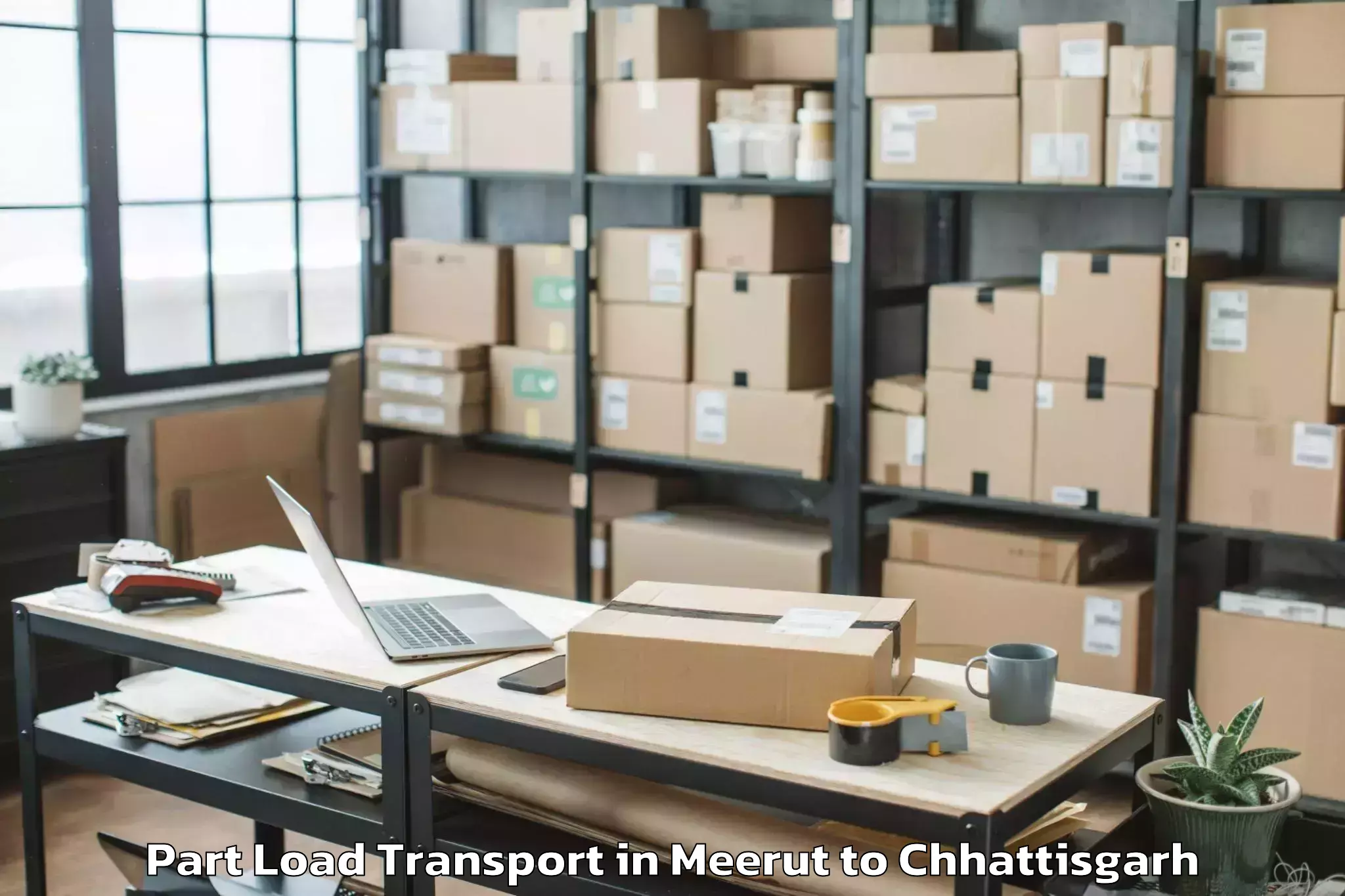 Reliable Meerut to Udaipur Dharamjaigarh Part Load Transport